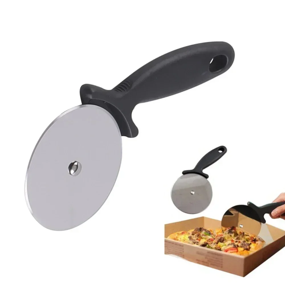 Novos cortadores de pizza acessórios de cozinha cortador de rolo de pastelaria de aço inoxidável faca de pizza biscoito bolo rolo roda tesoura corte
