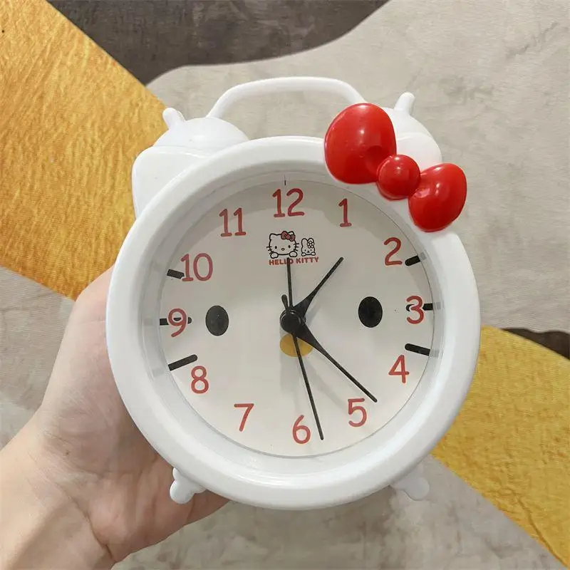 Nuevo reloj despertador para niños de dibujos animados de Kuromi Hellokitty, reloj de escritorio creativo y lindo, potente herramienta de despertador