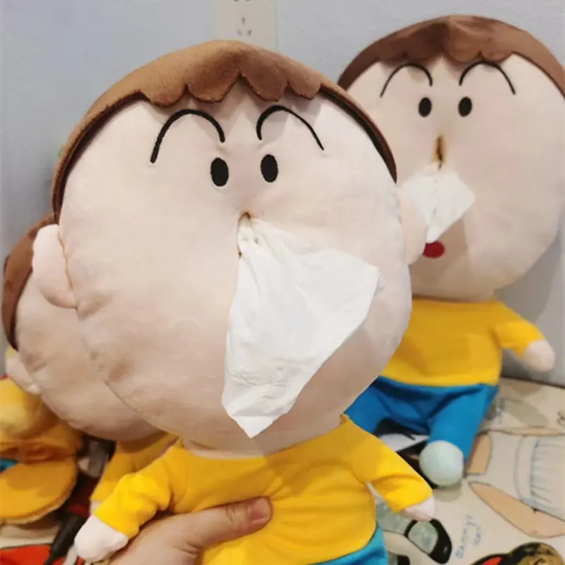 Creative BooChan Shaped Plush Tissue Box Japan Anime Snot Boy Boo Chan Plush Stuffed Doll Toys For Boys Girls Kids Funny Gift