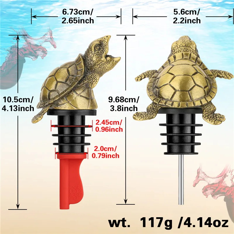 2-в-1 бутылка вина с морской черепахой и пробка для вина, шампанского, пива, аксессуар, барная посуда для клубного набора для вечеринки