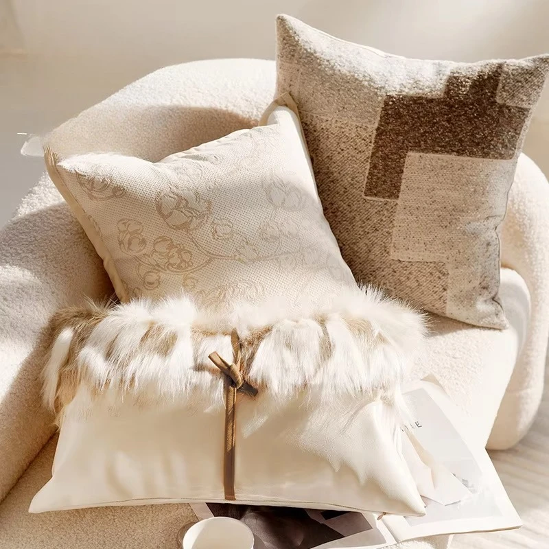 30X50/45X45CM Brown Throw Pillow Cover French Light Luxury Forest Stamping Waist Cushion Cover Decor Home Decorative Pillowcase