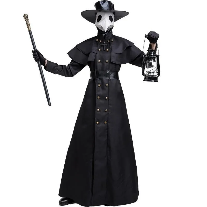 Halloween Steam Punk Style Plague Doctor Costume Bird's Mouth Long Mouth Mask Costume