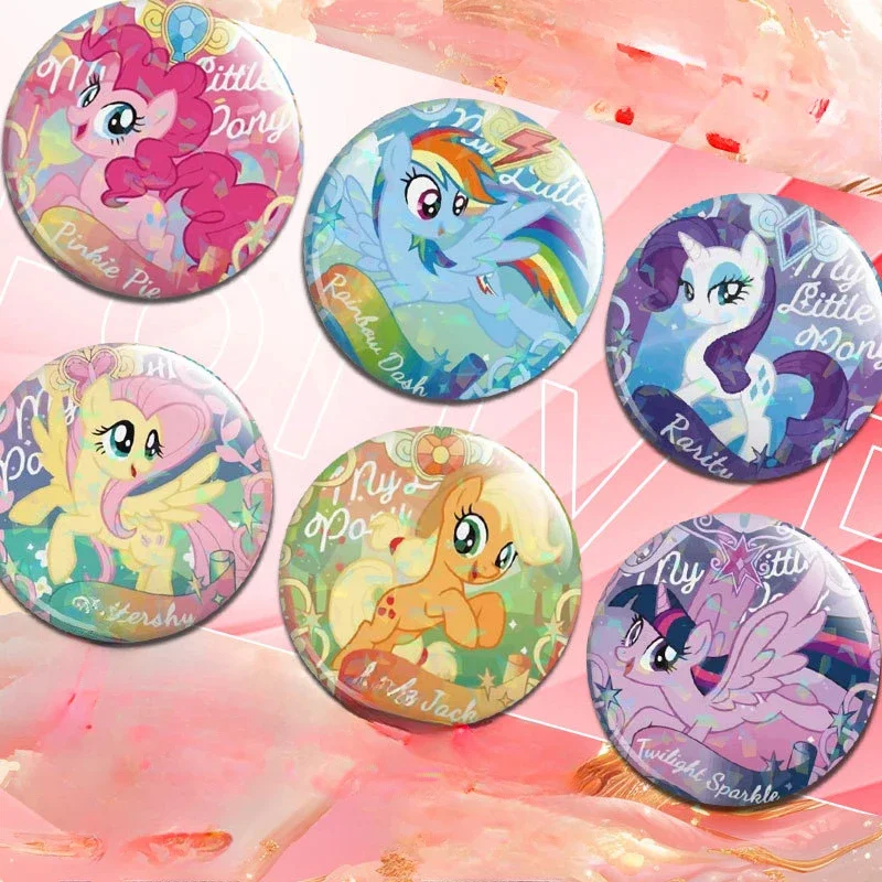 New My Little Pony Rainbow Dash Twilight Sparkle Cute Souvenir Pins Brooch Icon Badge for Bags Anime Figure Kawaii Kids Gifts