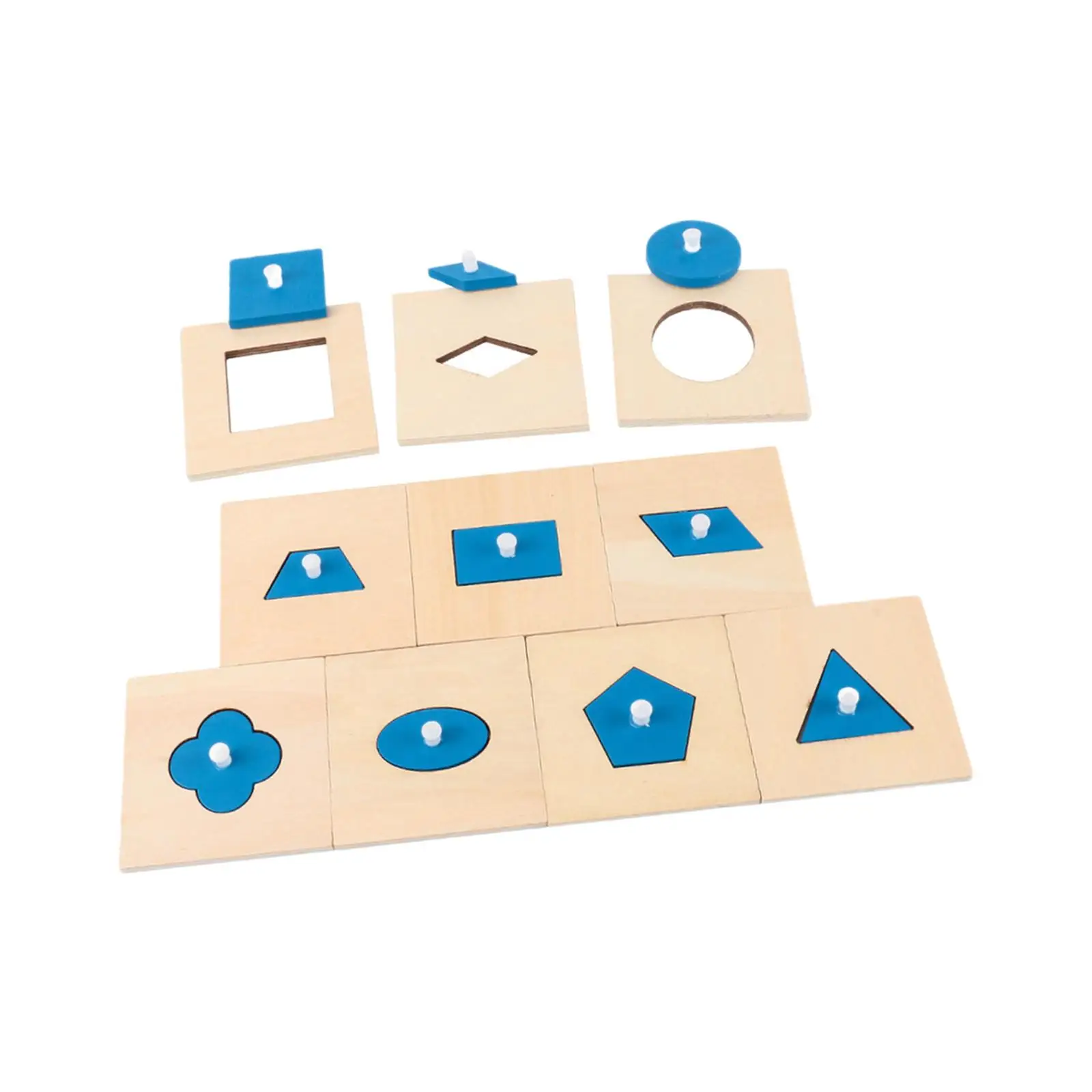Wooden Geometry Puzzle Learning Toy Portable Shape Puzzle Montessori Toy for Kindergarten Presents Living Room Bedroom Classroom