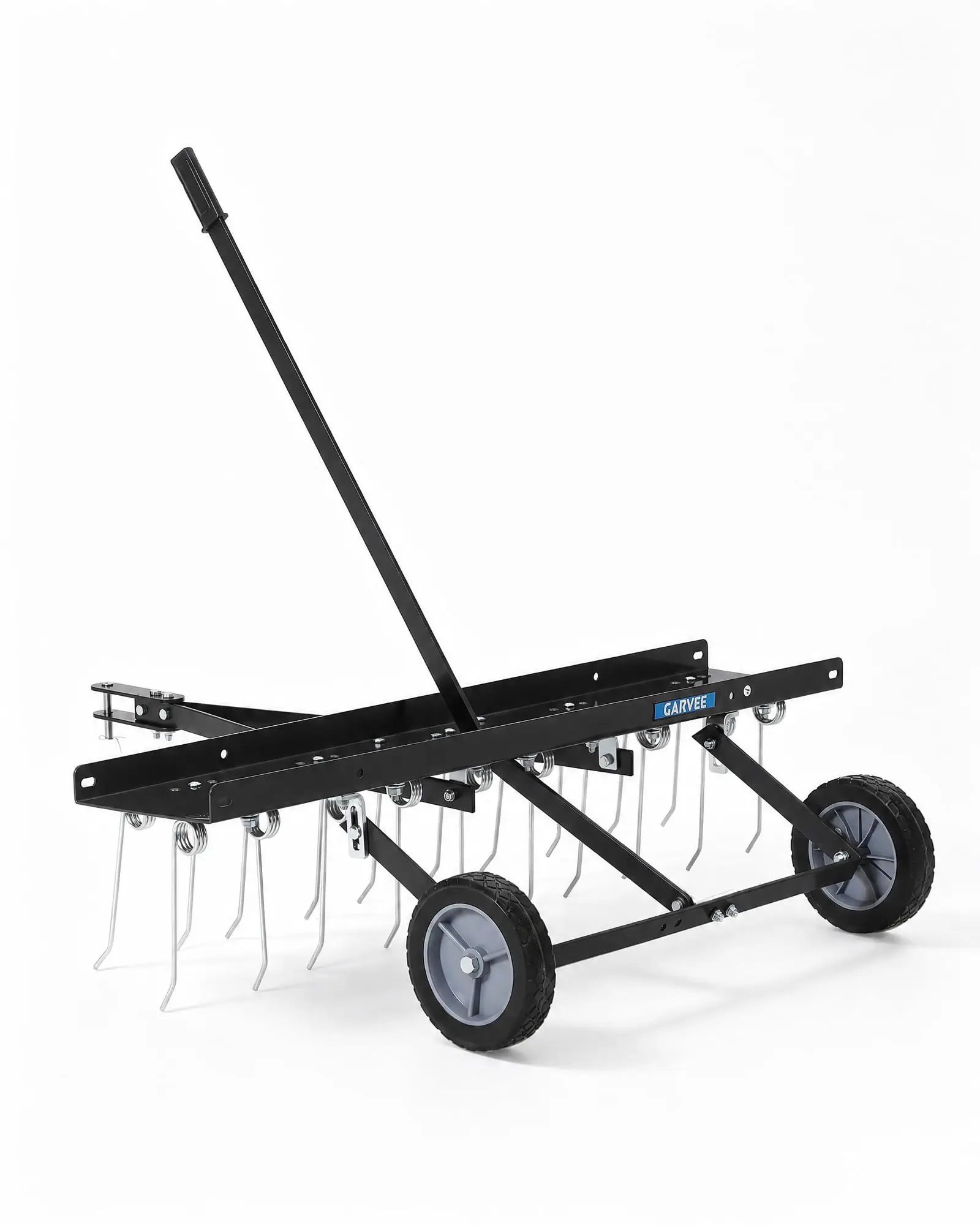 Heavy-Duty Tow-Behind Lawn Dethatcher Rake – 40 Inch, 20 Spring Steel Tines, Lawn Sweeper for ATV/Mower, Easy-Lift Handle, Garden & Farm Care
