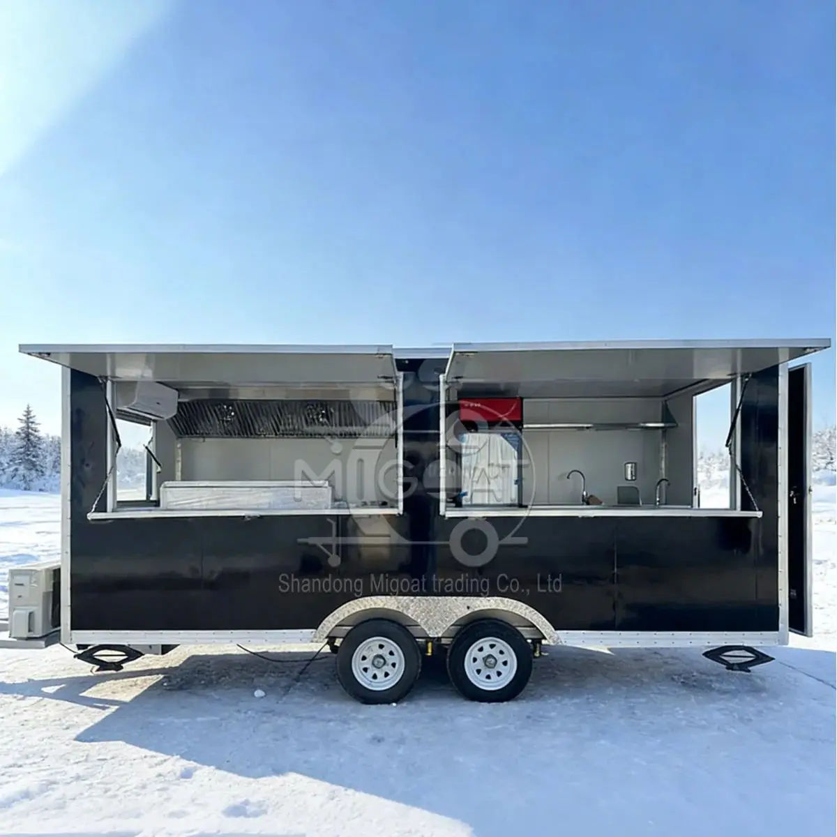 5m Dual Axle Stainless Steel Mobile Food Trailer Multifunctional Street Food Truck for Fried Skewer And Milk Tea