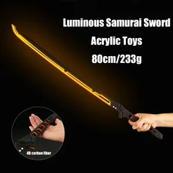 80cm 1:1 Light-Emitting Toys Lightsaber Large Model Real Japanese Sword Acrylic Toy Uncut Cyber Weapon Cosplay Peripheral Gifts