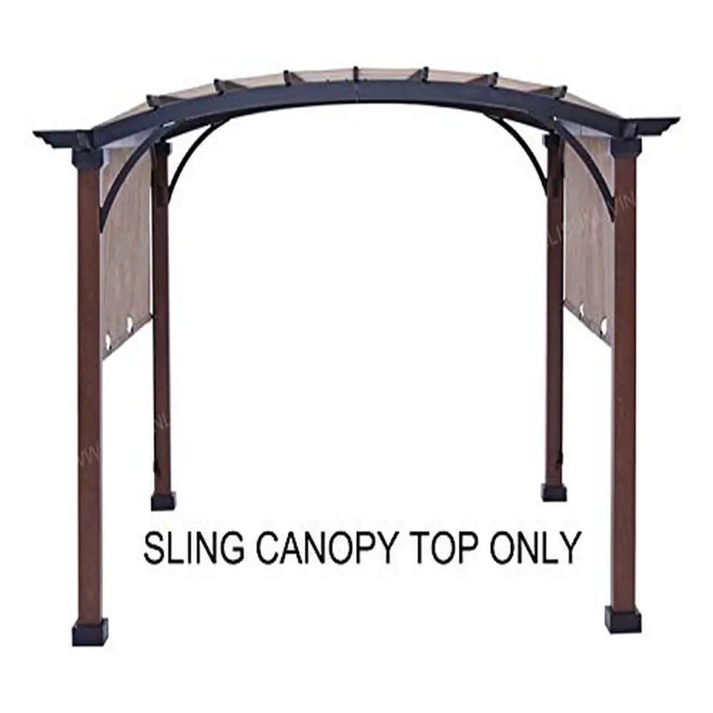 Replacement Sling Canopy with Ties UV-resistant Fabric Tan/Black Color Fits 10x10 Freestanding Pergola CPAI-84 Fire-Retardant