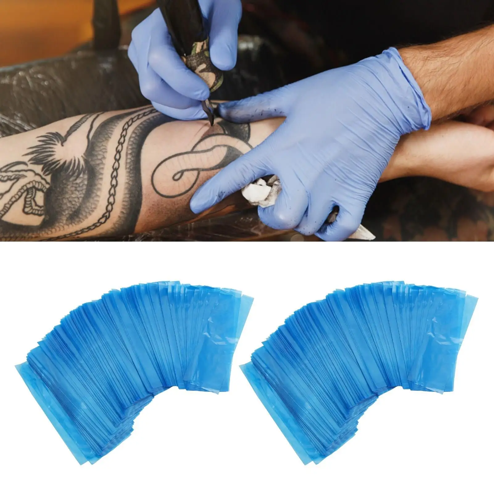 لحقيبة أقلام الوشم، أغطية واقية للاستعمال مرة واحدة، زرقاء عالية القوة لاستوديوهات الوشم والفنانين #2