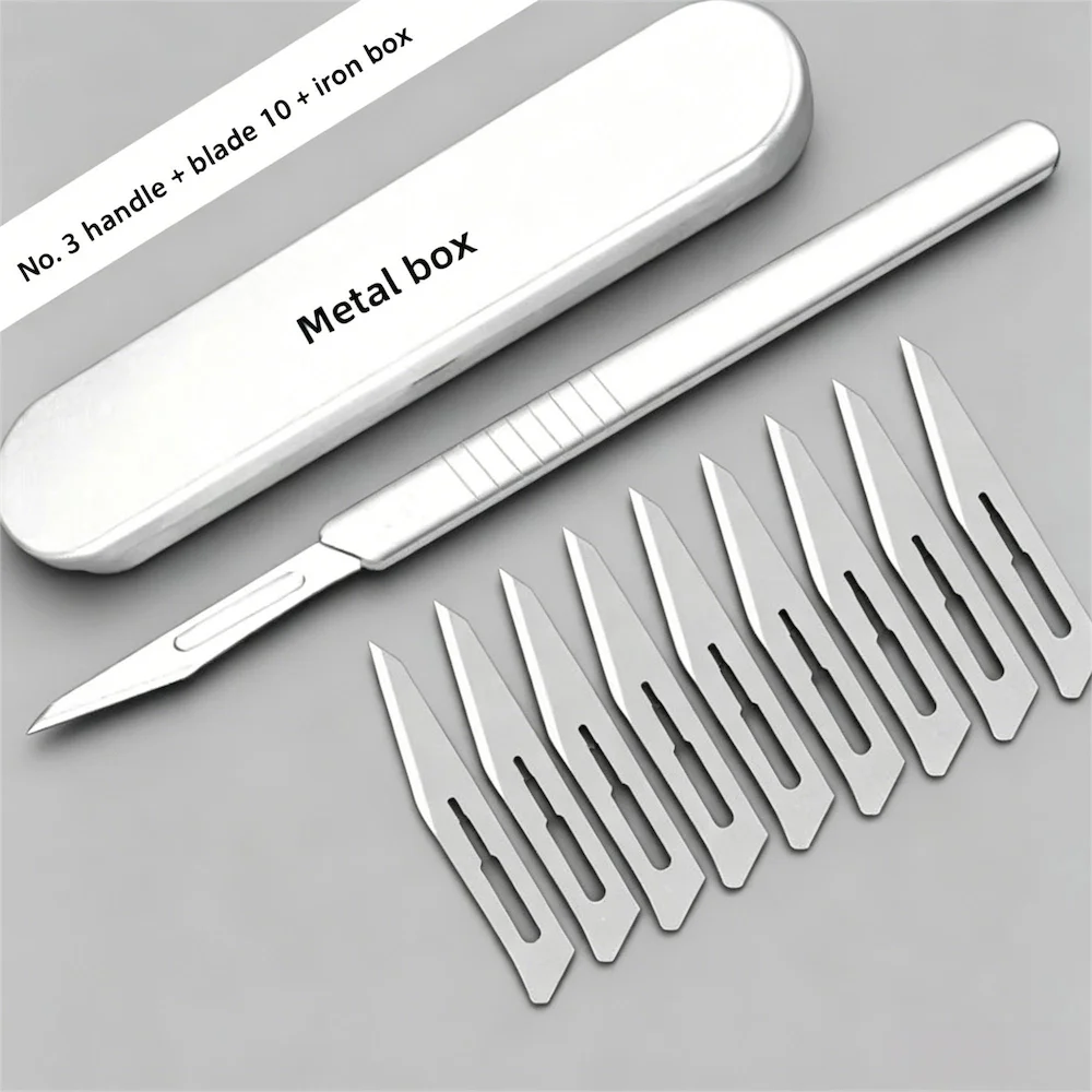 Zahnärztlicher Skalpellgriff Nr. 3/4/7 mit Klingen Nr. 10/23 aus Edelstahl/Kohlenstoffstahl – Dissektions- und Schneidewerkzeug für die Oralchirurgie – Detail 7