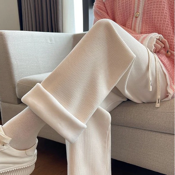 

Korean Women's Corduroy Pants Wide Leg Pants Slim Straight Leg Pants Autumn/Winter 2023 Plush Thickened Casual Pants