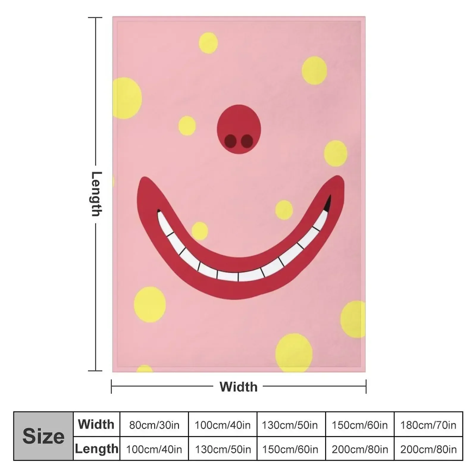 Mr Blobby Mouth Mask Throw Blanket couch cozy soft plush fuzzy picnic outdoor blanket
