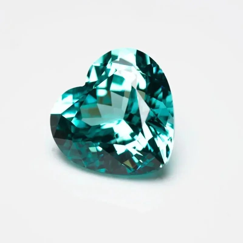 Par-TOP Hot Sales Lab Grown Paraiba Heart Cut Gemstone for DIY Advanced Jewelry Making Inlay Ring Necklace Selectable AGL Certif