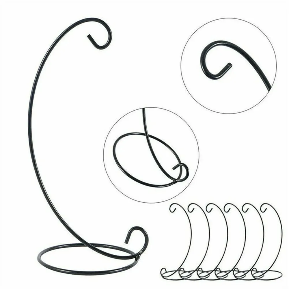 5/10pcs Iron Stand Christmas Bauble Holder Ornaments Hanging Display Stand Metal Shape Hanger Plant Stand Wrought Flower Basket