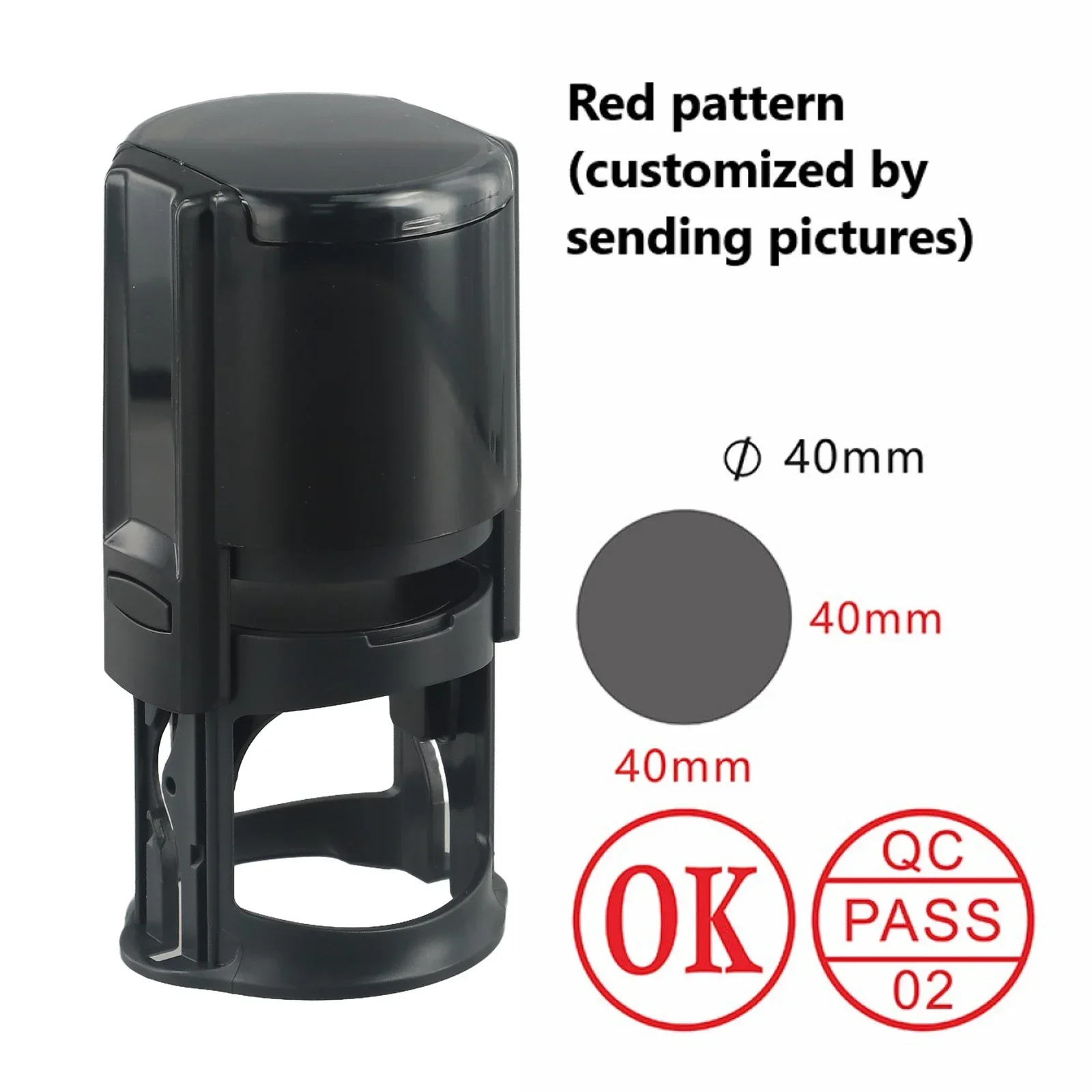 

1Pcs Round Self-Inking Stamps Plastic Housing Stamp 40 Mm Diameter Holder Stamping Tool For Office Business Household Personal