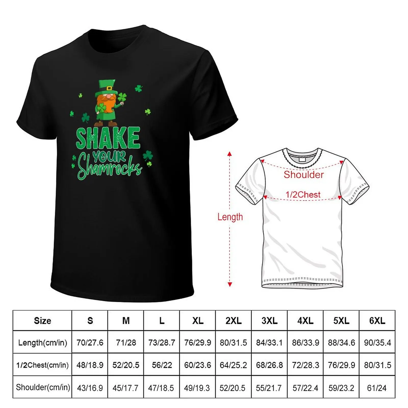 Shake Your Shamrocks Leprechaun St Patricks Day T-Shirt Outdoor Work Short Sleeve Top