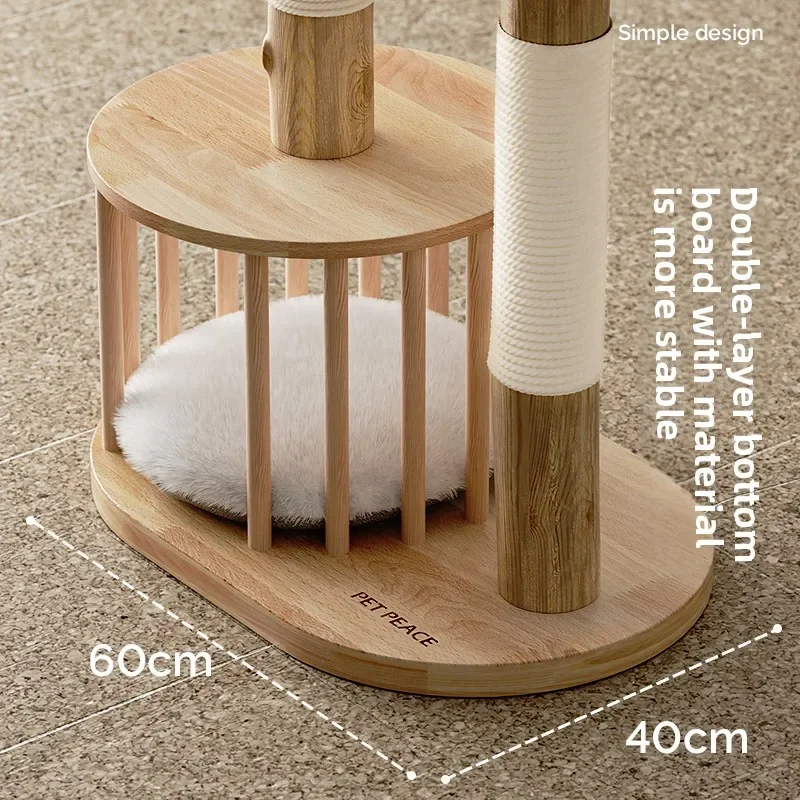 Rangka panjat kucing rotan kecil dari kayu solid sarang kucing