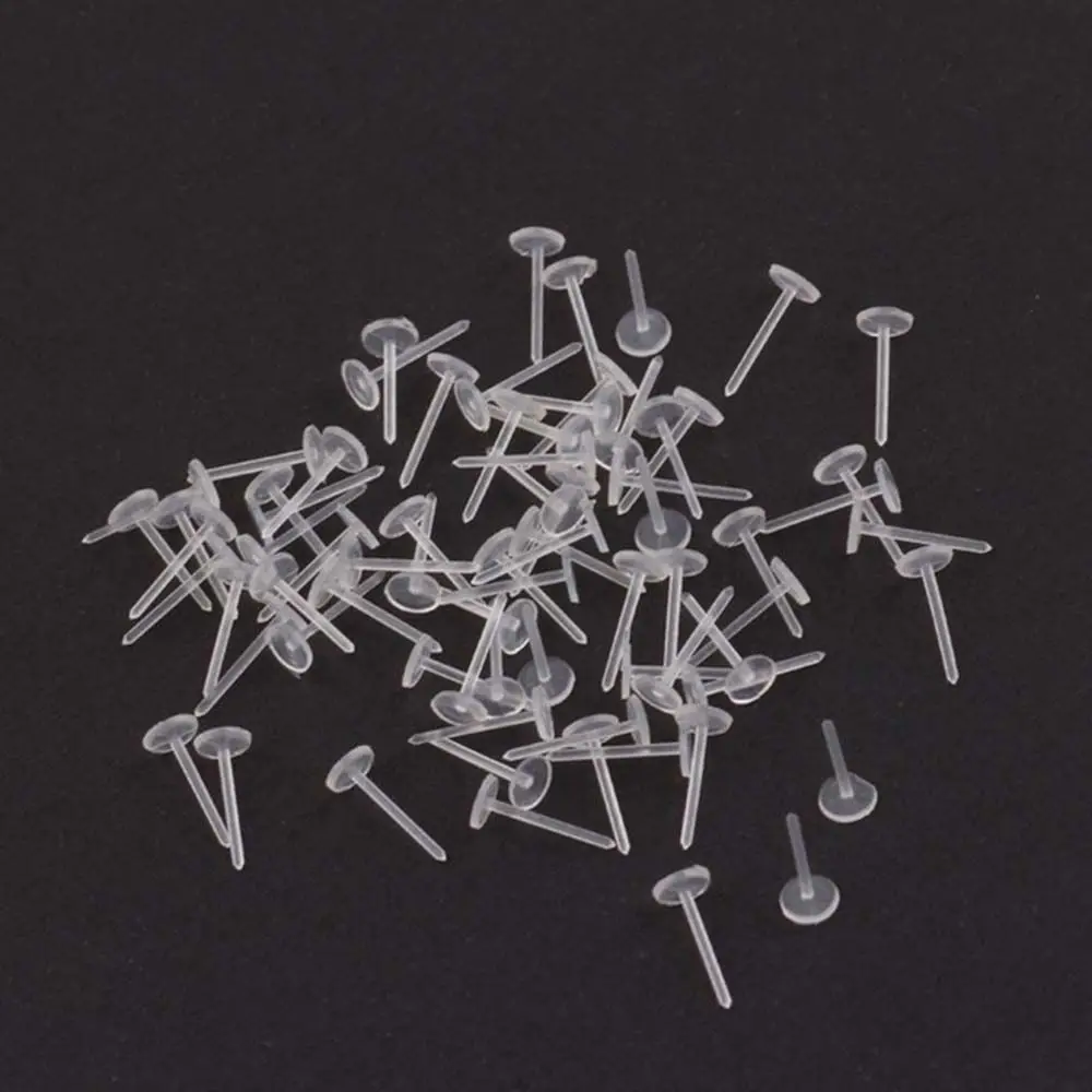 Invisible Ear Post Replacement Plastic Flat Stud Pin Earplugs Jewelry accessory Stud Earring Jewelry Making Jewelry Parts