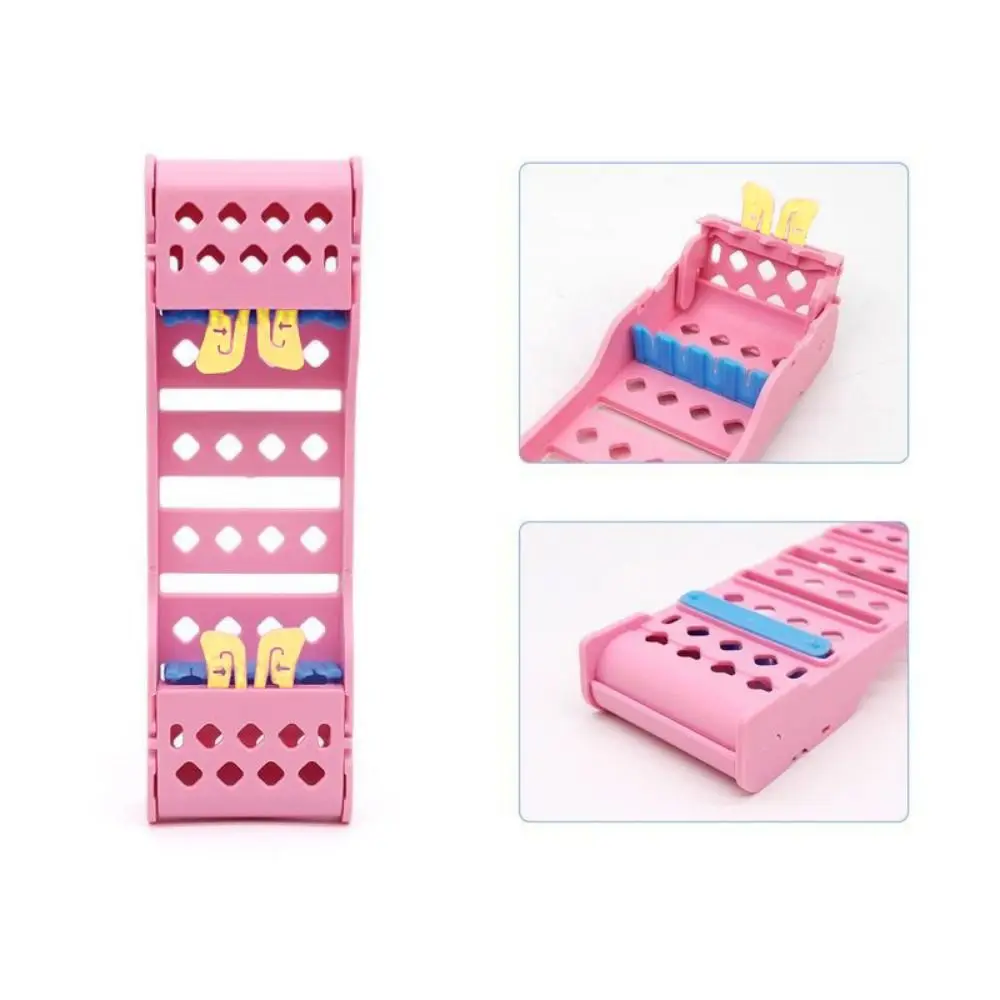Firm Plastic Dental Disinfection Rack Autoclavable Multicolor Dental Burs Holder Sterilization Tray Rack Laboratory