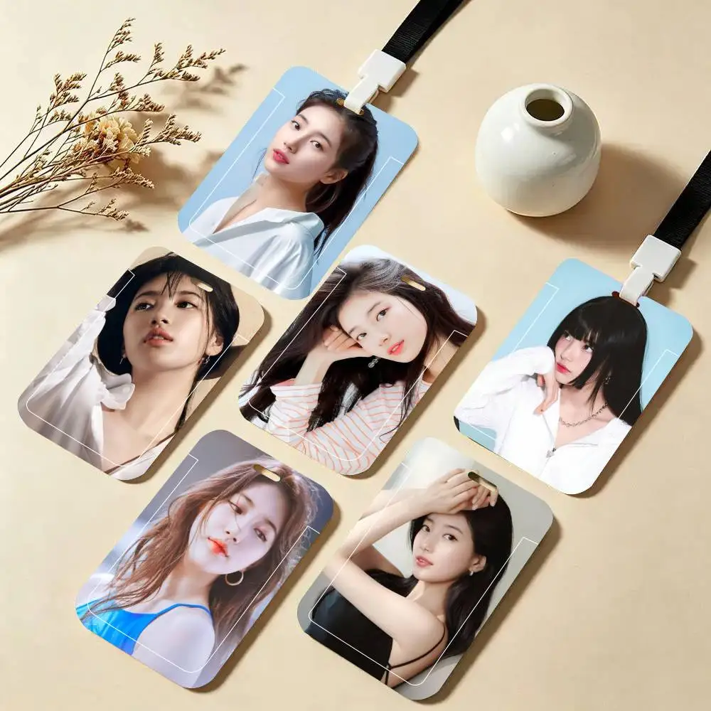 Porta Tarjetas de Identificación de Corea Bae Suzy con Correa para el Cuello, Colgante, Porta Credenciales, Lanyard, Llavero, Estuche para Credenciales de Trabajo, Regalo