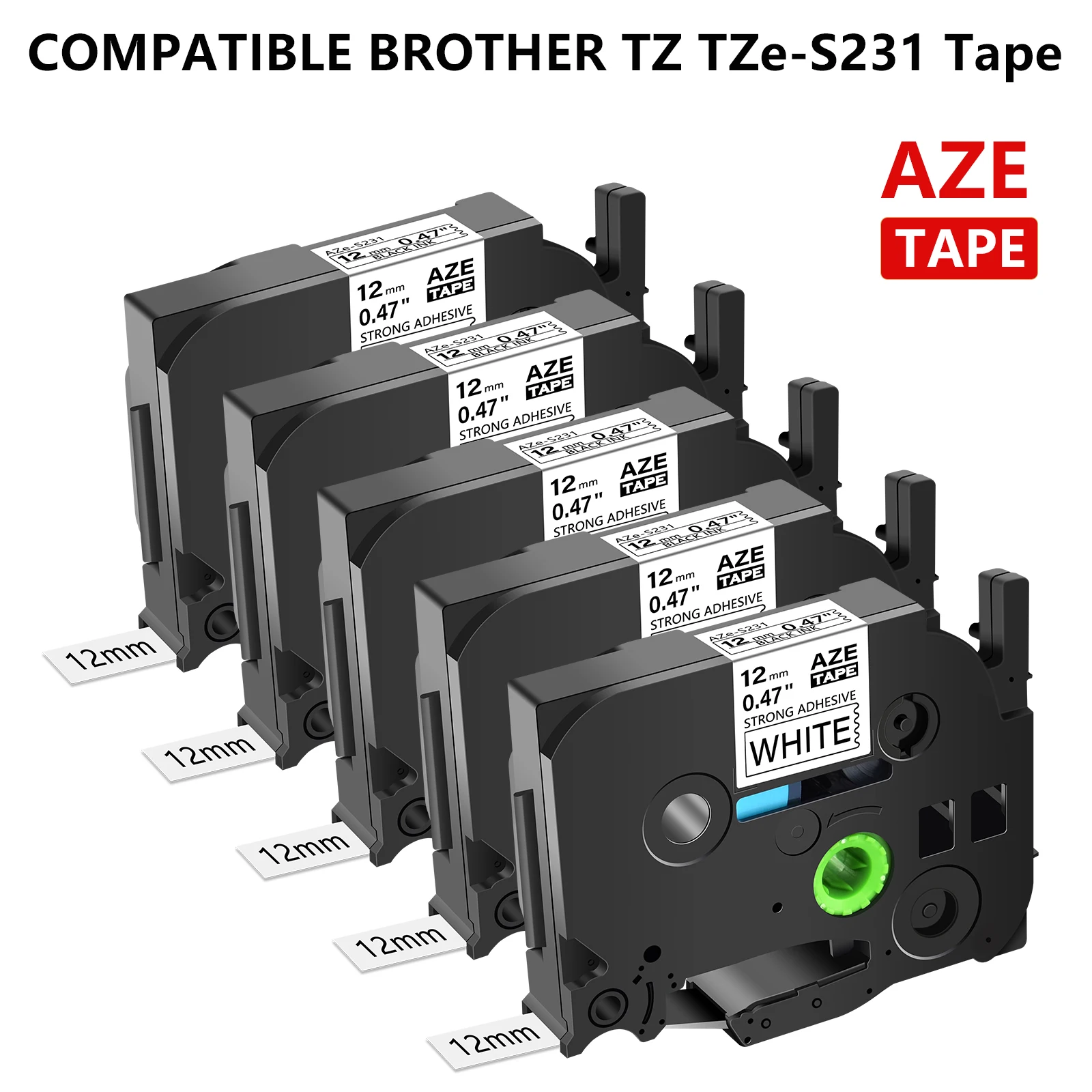 

Промышленная клейкая этикетка 3-10 шт., совместимая с лентой Brother P-touch TZe-S231 TZ-S241 для грубых или текстурированных поверхностей