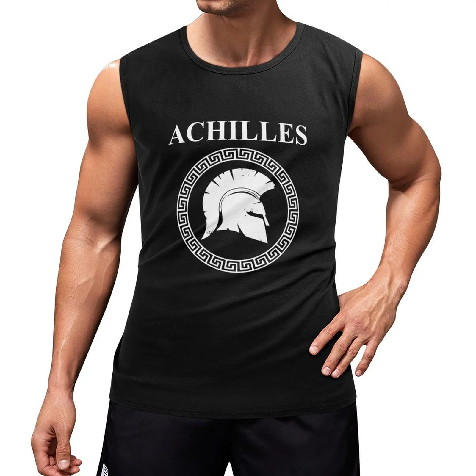 

Achilles Greek Warrior Tank Top clothes for men summer Gym wear Vest for boy