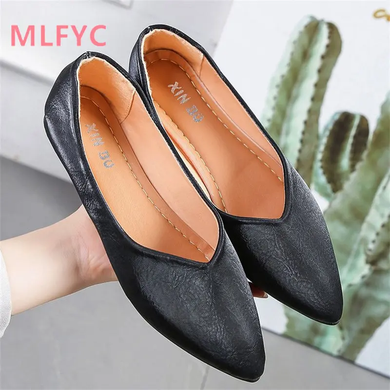 

Spring and Autumn New Style Bean Shoes Women's Shoes Pointed female Leisure Lefu Single Shoes Simple Flat Single Shoes