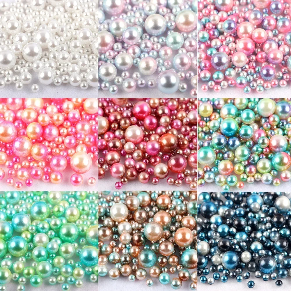 3/4/5/6/8/10mm Mix Size Imitation Pearl Loose Bead No Holes Acrylic Spacer Beads For Diy Supplies For Jewelry Women Accessories