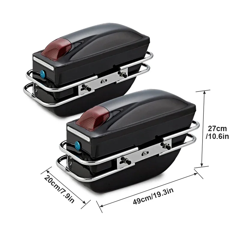 Universal Motorcycle Side Boxs Luggage Tank Tail Tool Bag Hard Case Saddle Bags Side Trunk For Honda/Yamaha/Suzuki