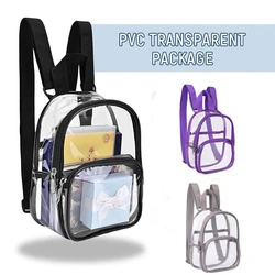 Clear Mini small backpack for Boys Girls unisex transparent bag clear mini backpack stadium approved school bag waterproof