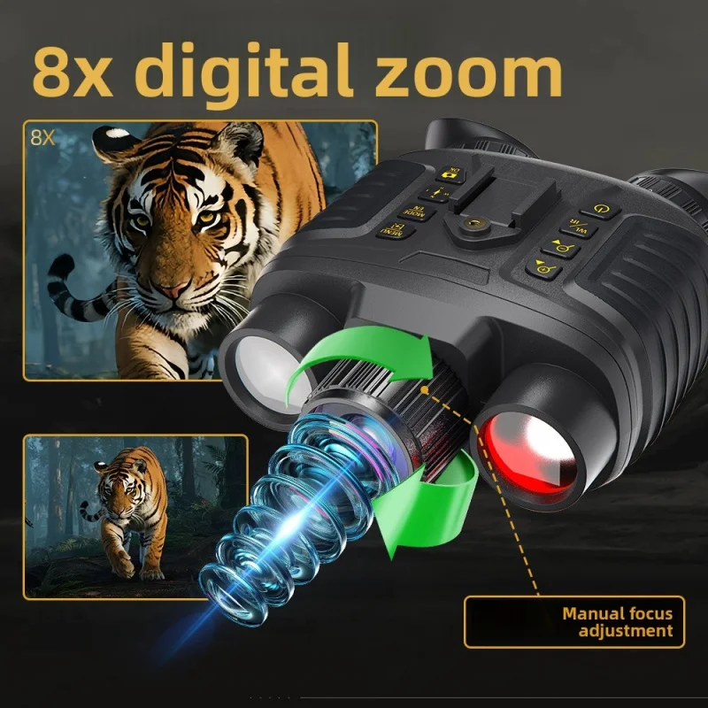Outdoor binocular head mounted night vision device, night tactical helmet, binocular compass, digital infrared telescope❄️