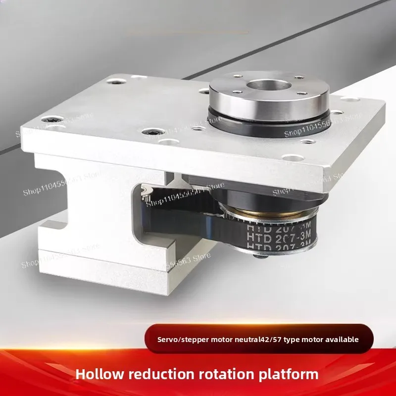 Hollow Table 42mm 57mm Aperture with Stepper Servo Motor Reducer, Right Angle Heavy Duty Indexing Rotary Stage for Automation