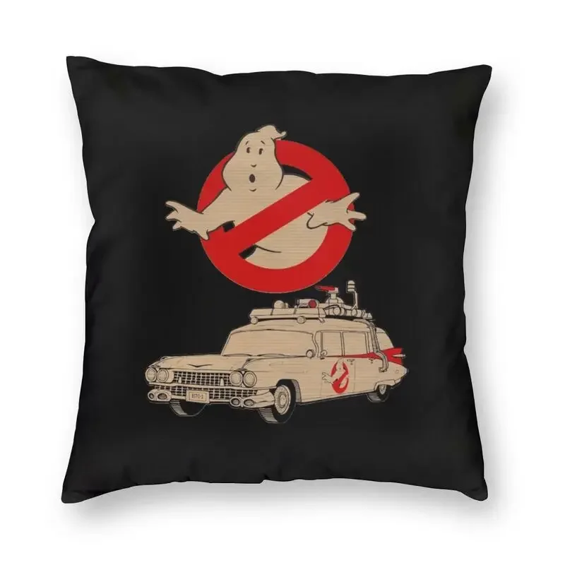 Soft Funny Ghostbusters Logo Throw Pillow Cover Home Decorative Supernatural Comedy Film Cushion Cover 40x40cm for Living Room