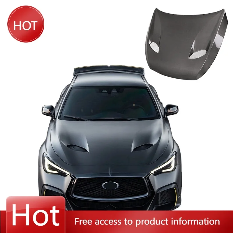 

Крышка из настоящего углеродного волокна, капот автомобиля, крышка Q60, карбоновый капот V3 для Infiniti Q60 2016-2020, двигатель