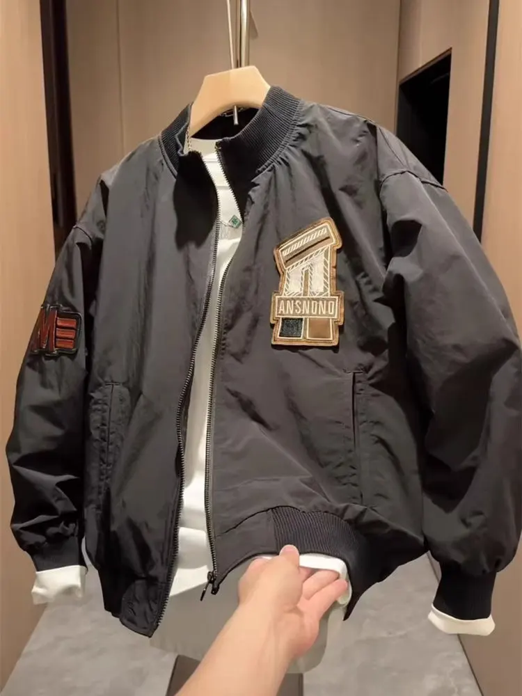 Spring Autumn Men's Jacket Trendy Brand Handsome Fashion Outerwear Casual Slim Fit Versatile Couple's Style Baseball Uniform