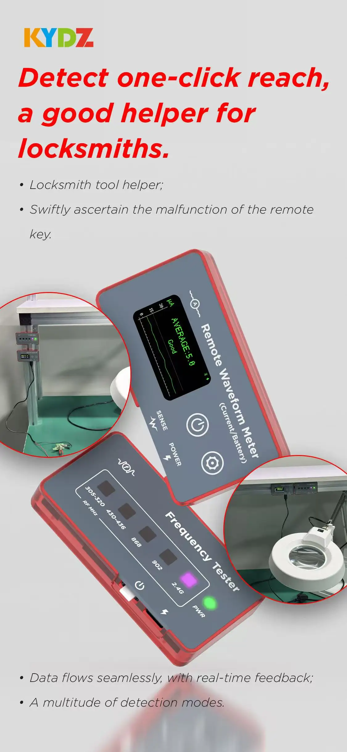 KYDZ Remote Waveform Meter Frequency Tester Detect One-Click Reach Good Helper For Locksmiths