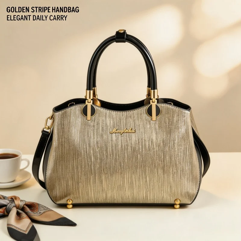 Women Ladies Shiny Metallic Grain Tote Bag Patent Leather Joint Design Top Handle Removable Strap Daily Party Handbag