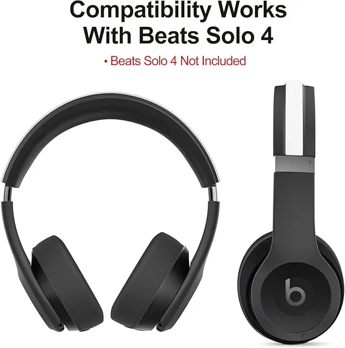 【3 in 1】 Solo 4 Silikonhüllen-Set, kratzfeste Ohrpolsterabdeckung/Hüllenabdeckung/Kopfbandabdeckung für Beats Solo 4 Kopfhörer – Detail 2