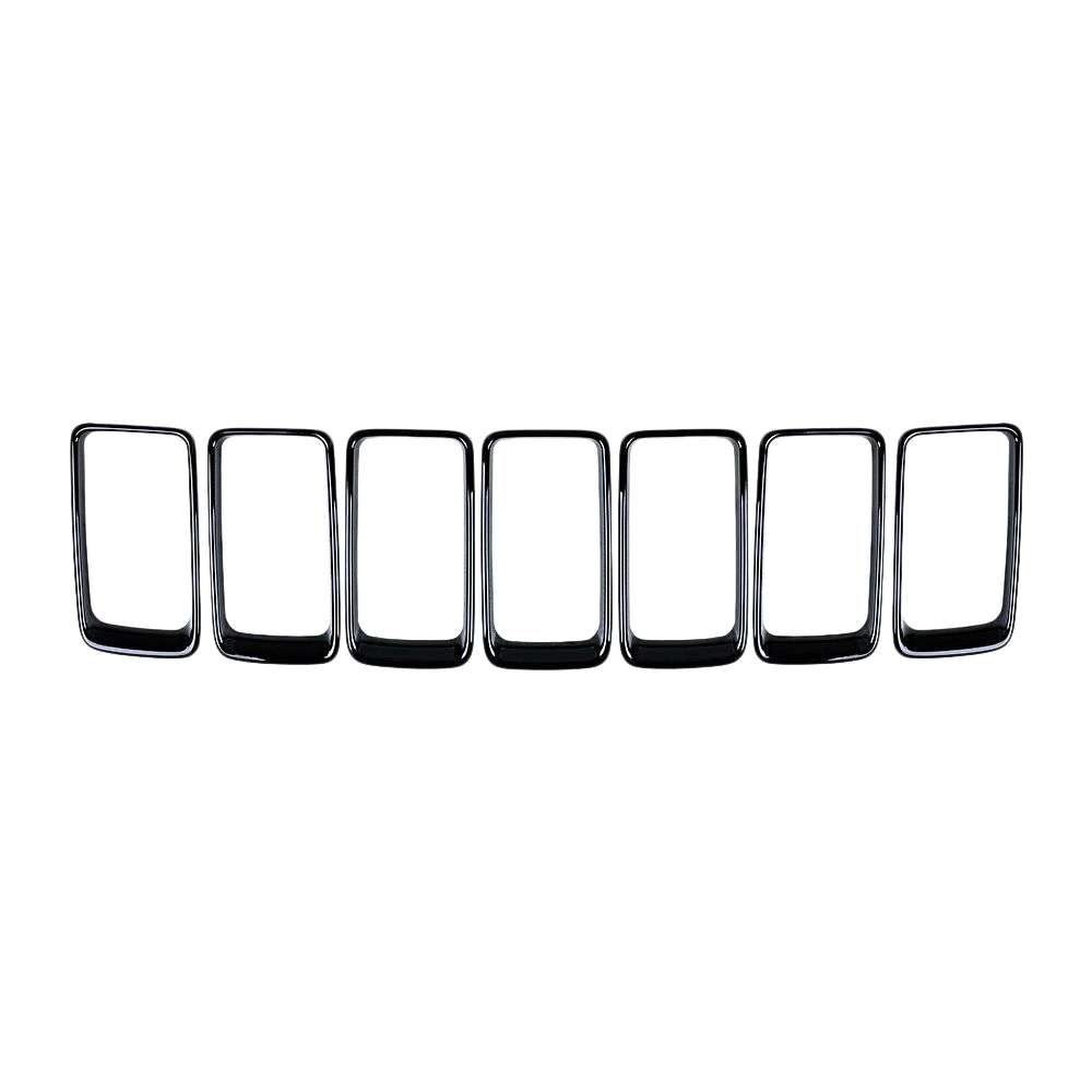 7PC Gloss Black Grill Ring Front Grille Inserts Cover Trim Kit for Grand