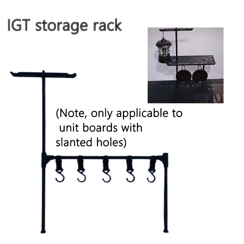 Outdoor Camping IGT Table Accessories Slanted Hole Aluminum Alloy Unit Board Special Light Rack Storage Hook Rack Hanging Rack