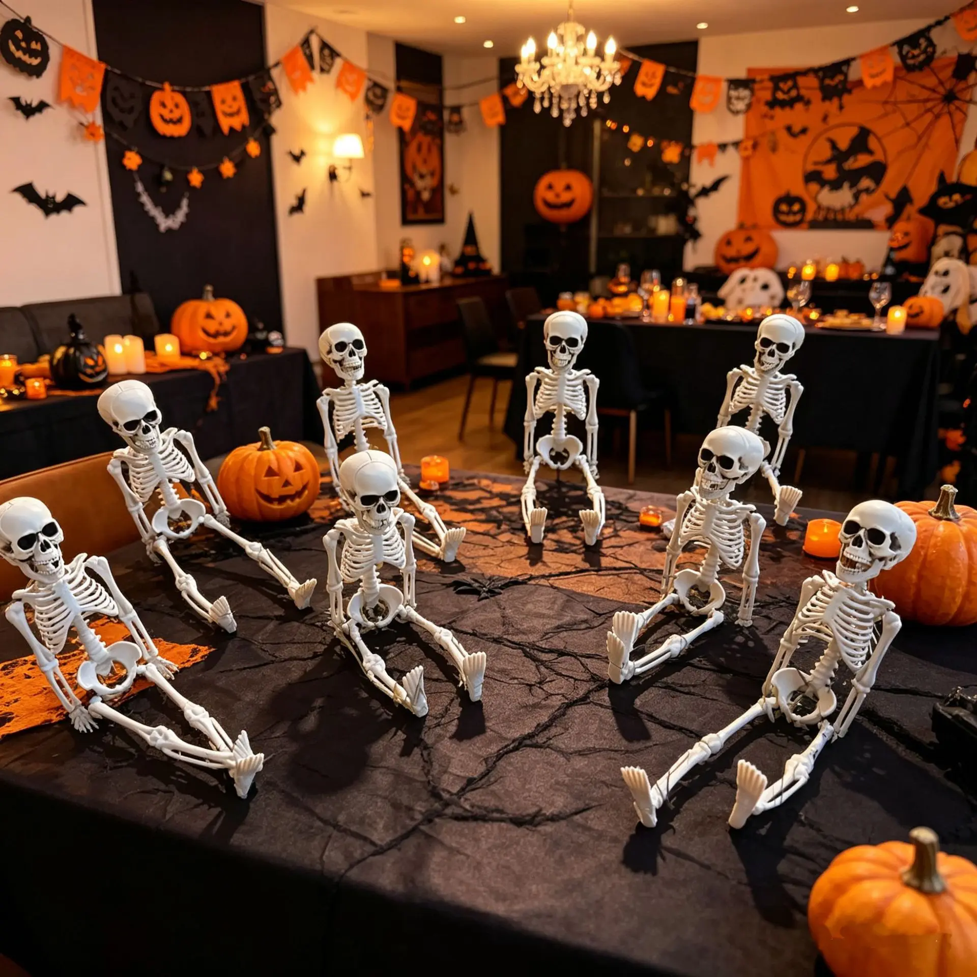 Hot Human Shape Bones Posable Skeleton,Haunted House Horror Props,Halloween Skull Skeleton Party Home Decorations DIY Supplies