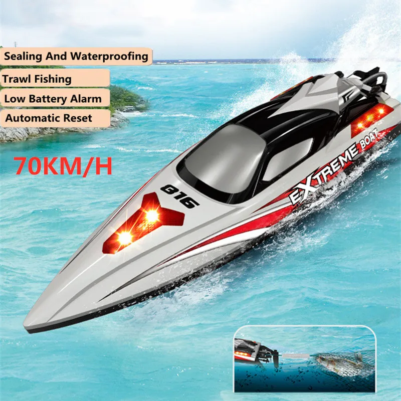 70KM/H High Speed Remote Control Boat RC Speedboat  200M Nesting Unhook Capsized Reset Waterproof Racing Induction RC Boat Toy