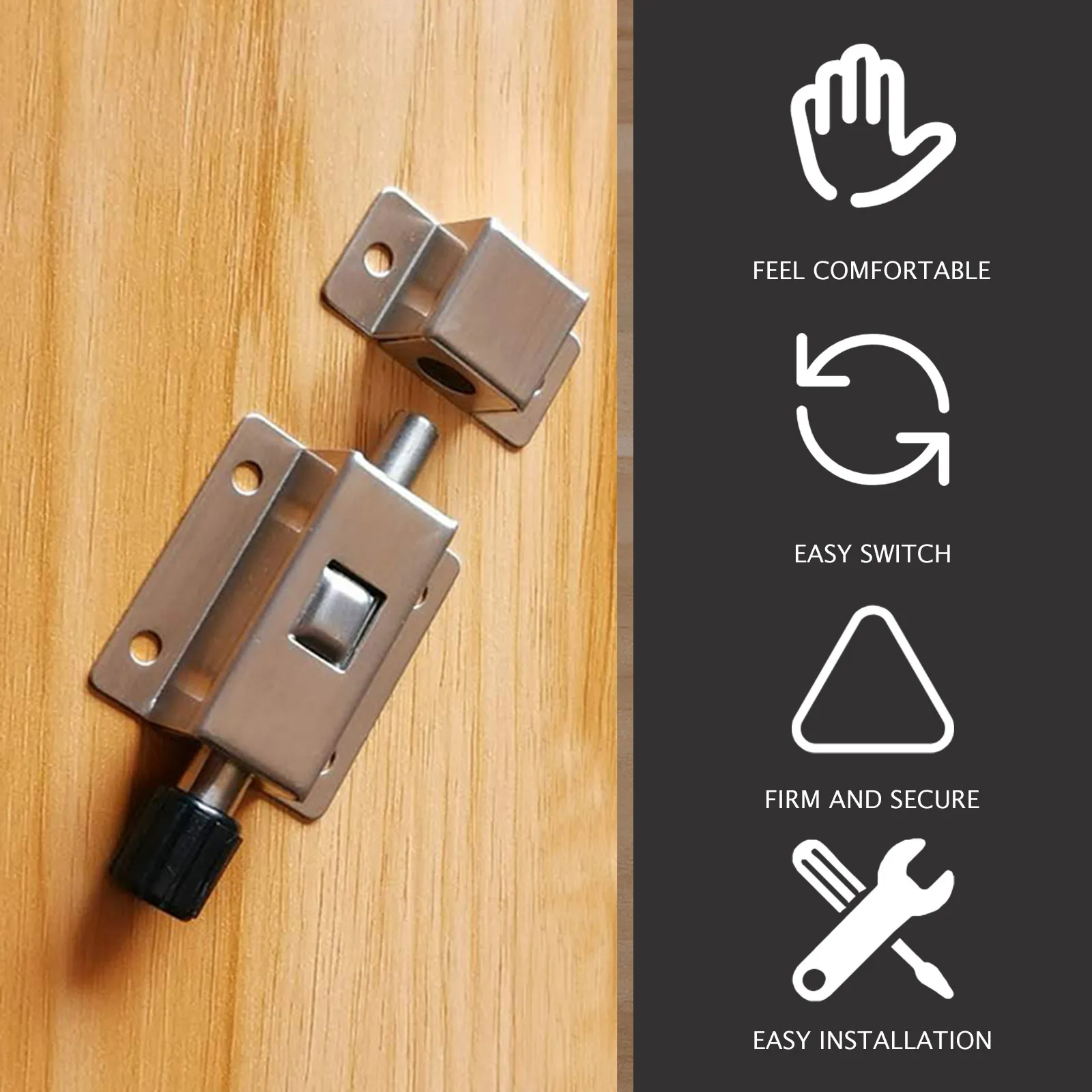 

8Pcs Spring Latch Locks Stainless Steel Heavy Duty Door Bolts for Sliding Gate Window Safety Security Hardware