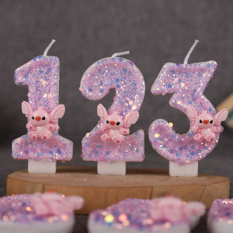 Cartoon Stitch Digitale Geburtstagskerze Kuchen Party Dekoration Handgemachte Geburtstagskerze