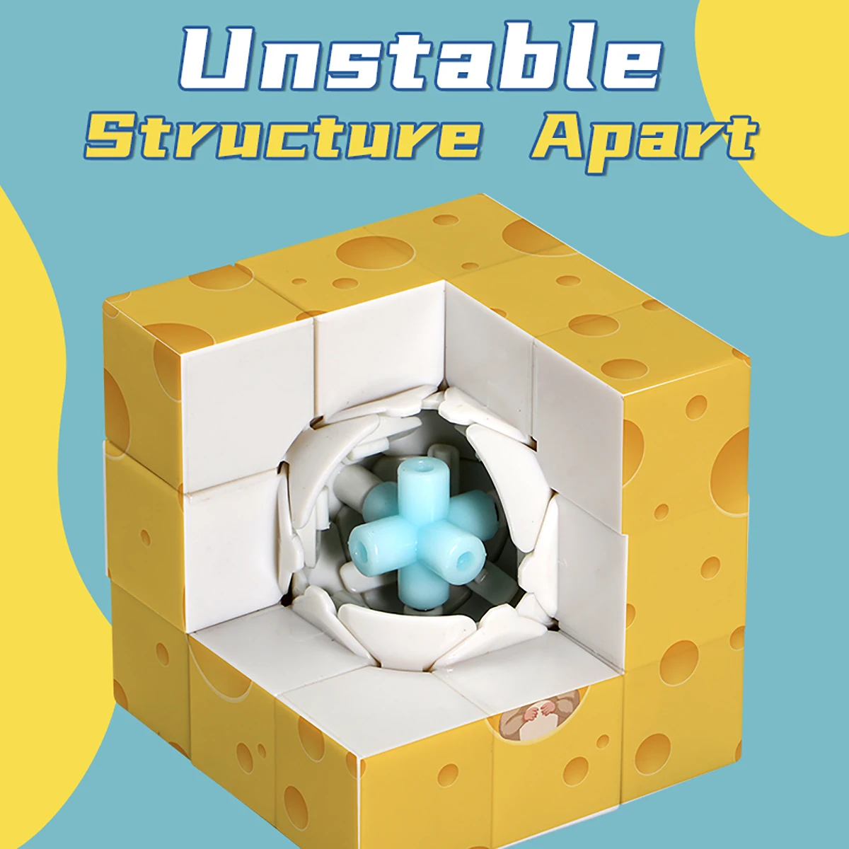 3x3x3 Magic Cube Puzzle UV Printed 3D cheese Stress-Relieving Professional Smooth Speed Game Toy for Children Gift