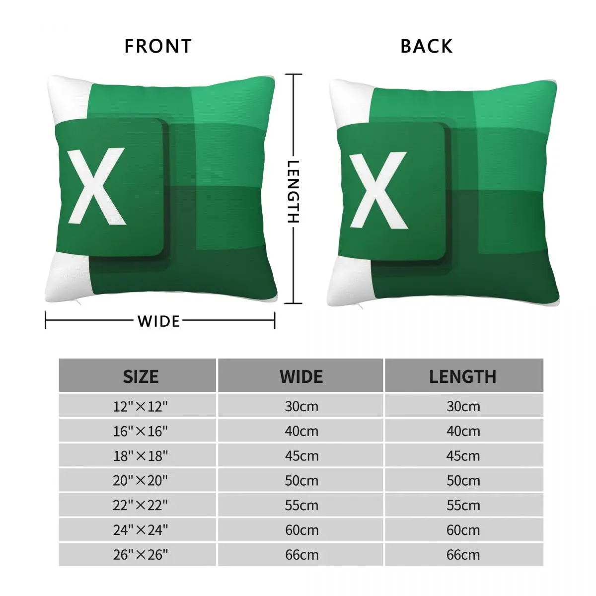 Spreadsheet Excel Pillowcase Polyester Linen Velvet Creative Zip Decorative Pillow Case Bed Cushion Cover