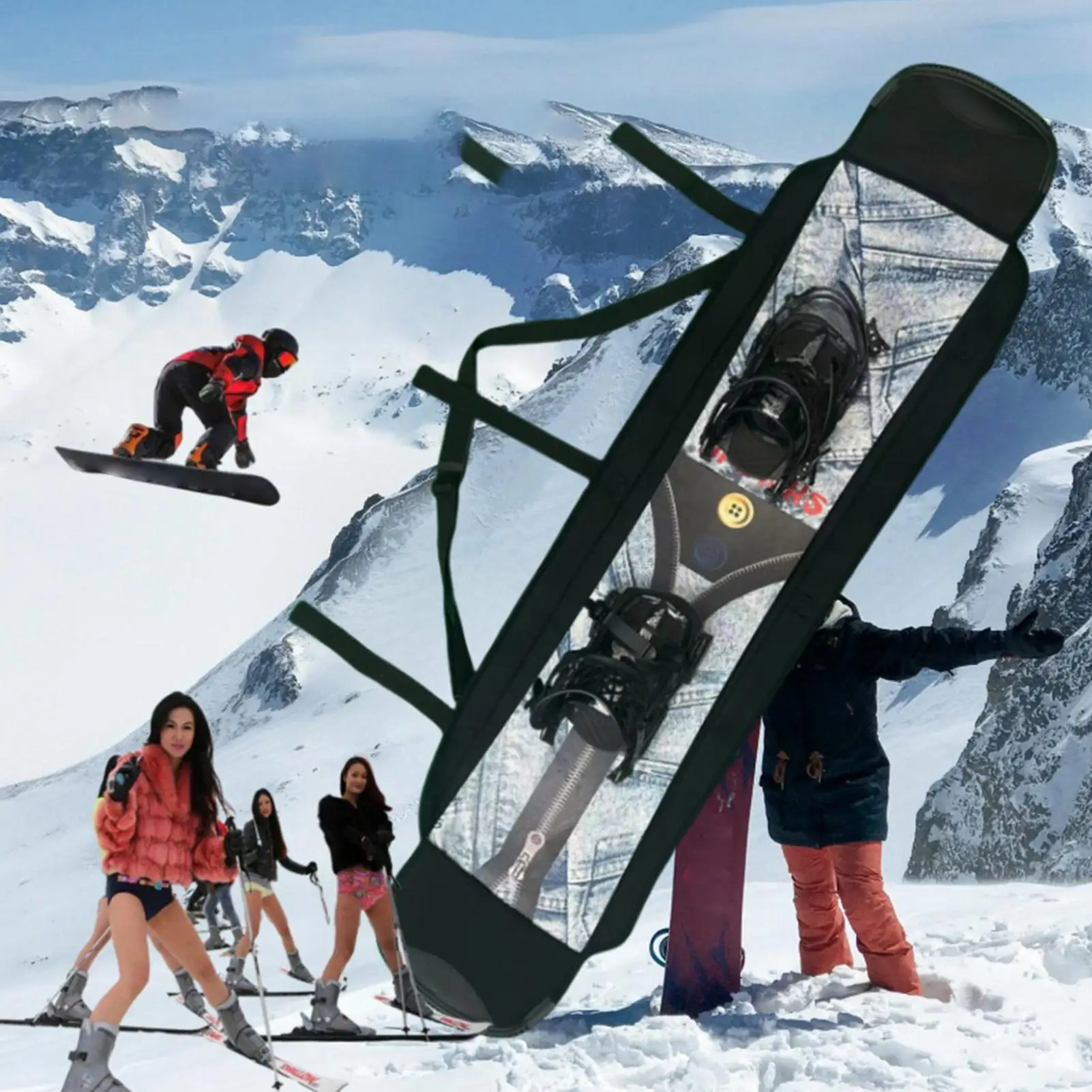 

Чехол для сноуборда, мягкий защитный чехол для лыж для путешествий, водонепроницаемая спортивная сумка для хранения для мужчин, женщин, подростков, любителей спортсменов