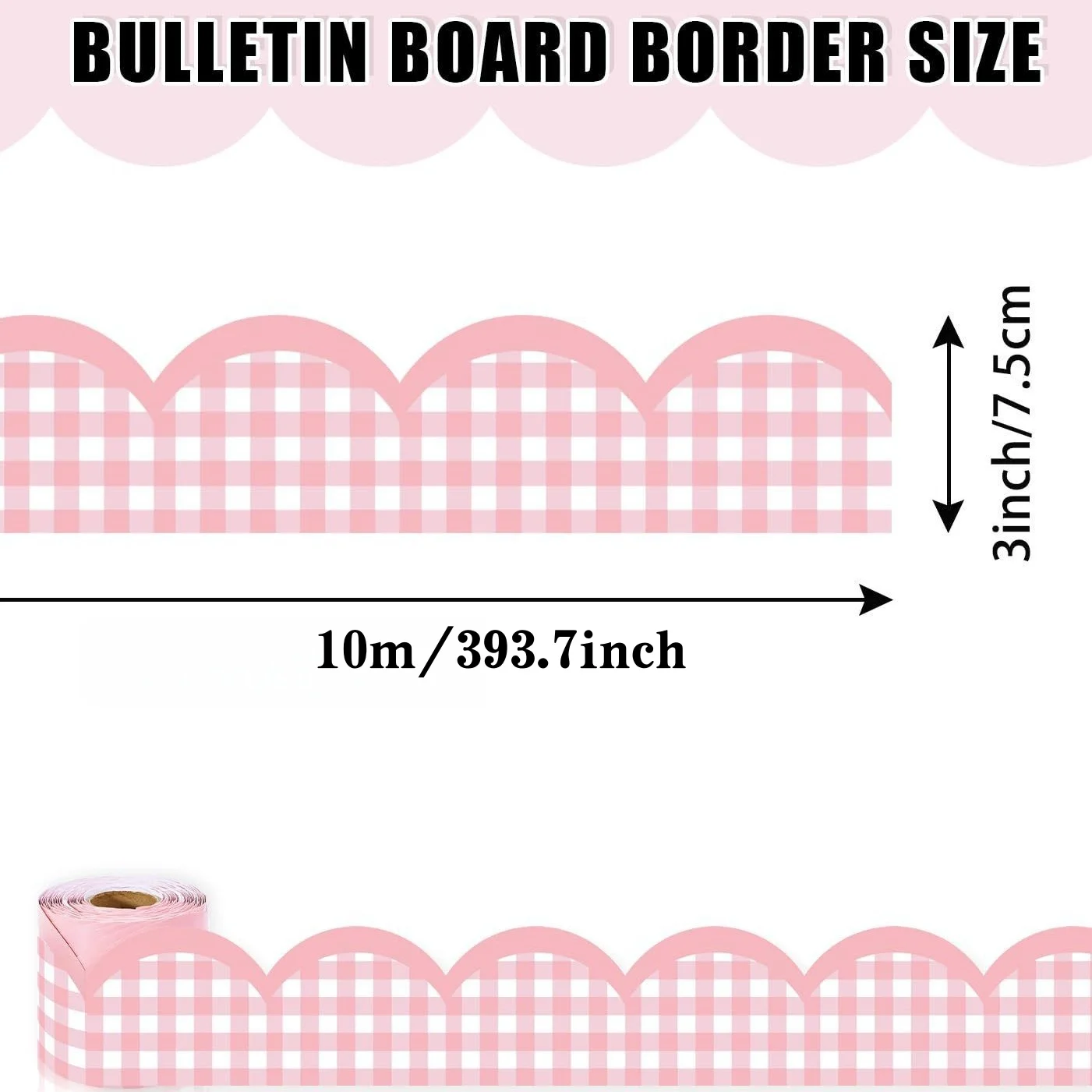 10M/Roll  Wavy Trim Bulletin Board Trim Self-Adhesive DIY Blackboard Decorative Stickers  Back-to-School Decor