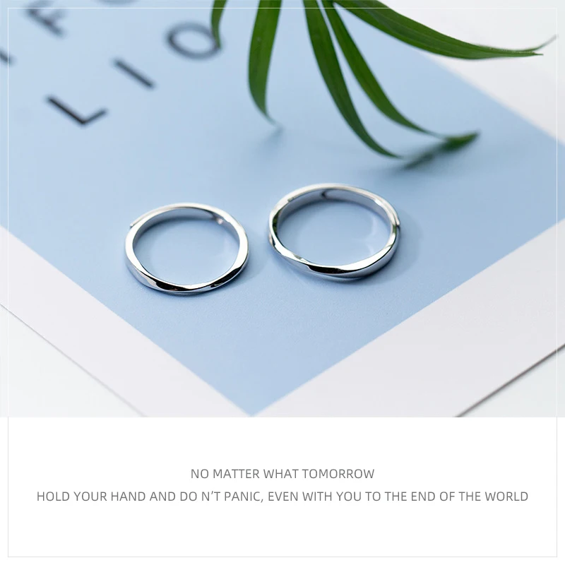 Modian New 925 Sterling Silver Geometric Cut Ring for Men Women Fashion Open Adjustable Couple Ring Fine Jewelry Accessories
