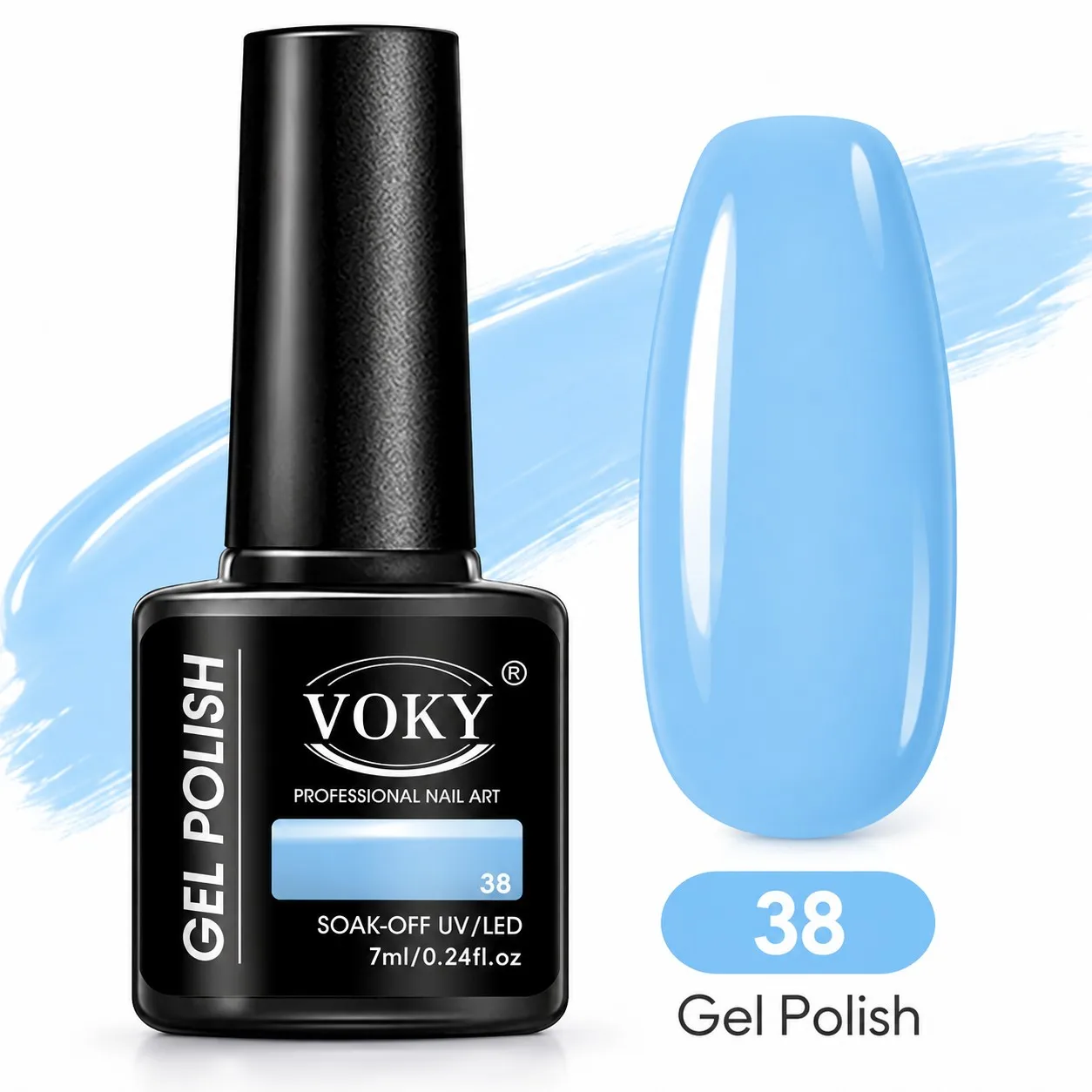 Single Bottle of Light Sky Blue Nail Polish Gel, Salon-Quality Uv/Led Removable Phototherapy Gel, Clear and Bright Light Blue, Smooth and Easy to Apply, Provides Even and Full Color, High Gloss Finish after Curing, Strong and Long-Lasting, Does Not Peel Off Easily, Specially Designed for Summer Nail Art